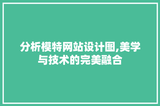 分析模特网站设计图,美学与技术的完美融合