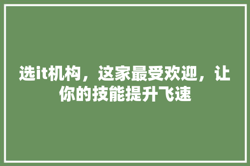 选it机构，这家最受欢迎，让你的技能提升飞速 百度算法