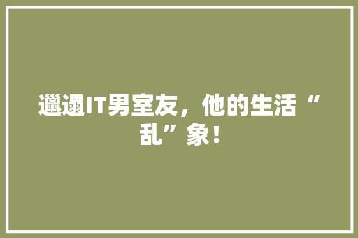 邋遢IT男室友，他的生活“乱”象！ 小程序开发