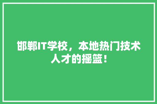 邯郸IT学校，本地热门技术人才的摇篮！ 网站开发