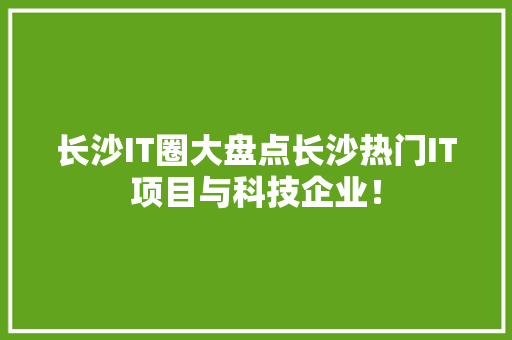 长沙IT圈大盘点长沙热门IT项目与科技企业！ 360搜优化