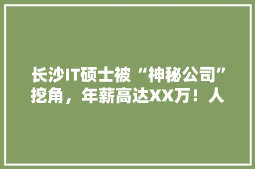 长沙IT硕士被“神秘公司”挖角，年薪高达XX万！人才争夺战背后的秘密！ 百度算法