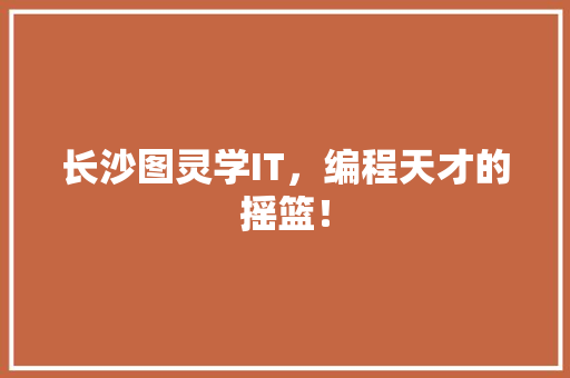 长沙图灵学IT，编程天才的摇篮！