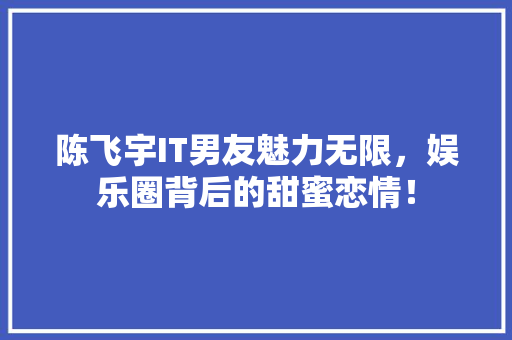 陈飞宇IT男友魅力无限，娱乐圈背后的甜蜜恋情！ 网站优化