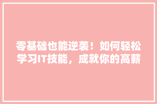零基础也能逆袭！如何轻松学习IT技能，成就你的高薪梦想 搜狗优化