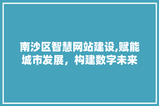 南沙区智慧网站建设,赋能城市发展，构建数字未来