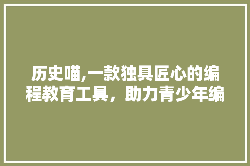 历史喵,一款独具匠心的编程教育工具，助力青少年编程梦想起航