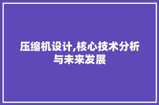 压缩机设计,核心技术分析与未来发展