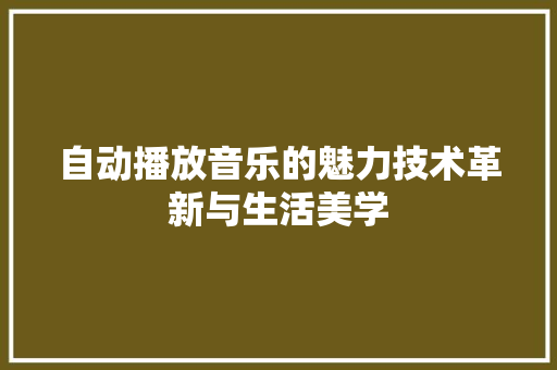 自动播放音乐的魅力技术革新与生活美学