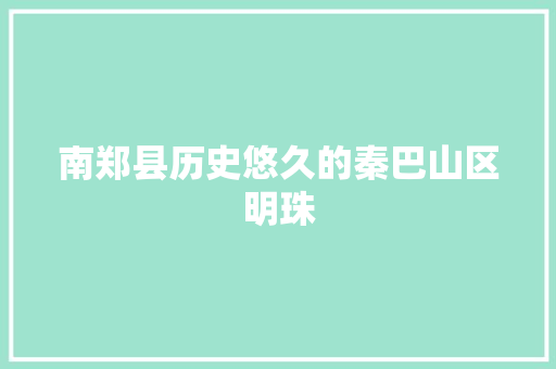 南郑县历史悠久的秦巴山区明珠 英文谷歌算法