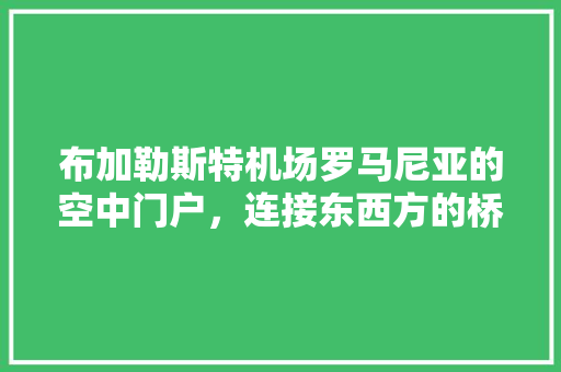 布加勒斯特机场罗马尼亚的空中门户，连接东西方的桥梁