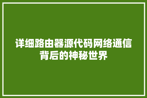 详细路由器源代码网络通信背后的神秘世界