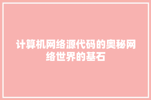 计算机网络源代码的奥秘网络世界的基石