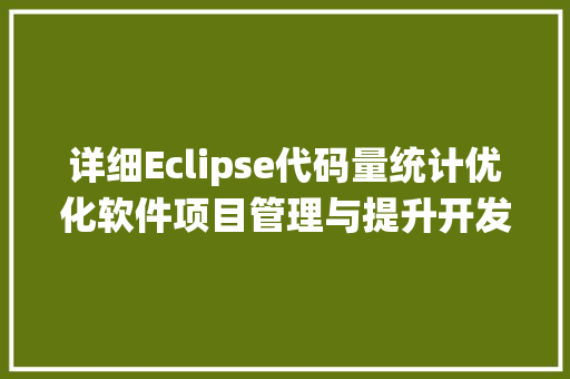 详细Eclipse代码量统计优化软件项目管理与提升开发效率 网站开发
