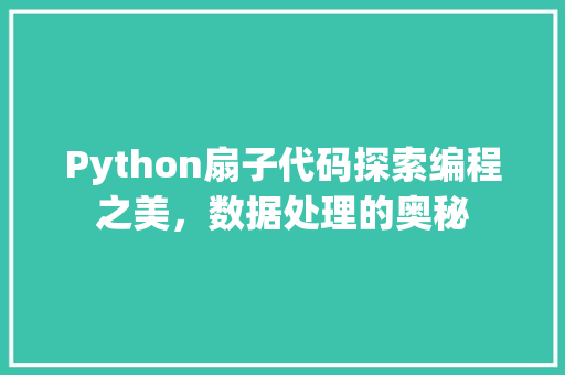 Python扇子代码探索编程之美，数据处理的奥秘
