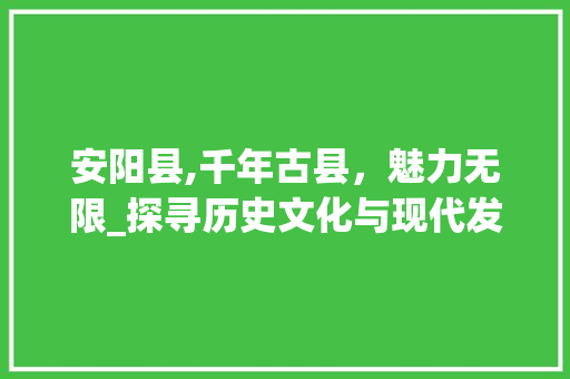 安阳县,千年古县，魅力无限_探寻历史文化与现代发展的完美融合 英文谷歌算法