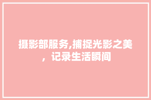 摄影部服务,捕捉光影之美，记录生活瞬间