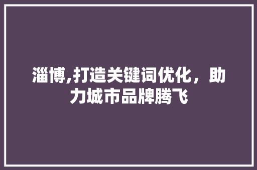淄博,打造关键词优化，助力城市品牌腾飞 seo技术
