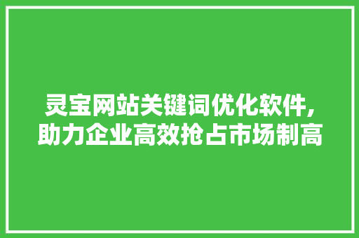 灵宝网站关键词优化软件,助力企业高效抢占市场制高点