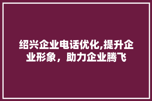 绍兴企业电话优化,提升企业形象，助力企业腾飞
