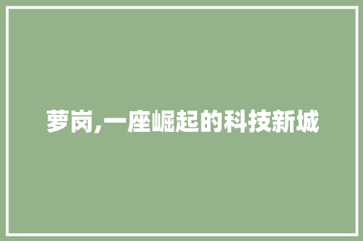萝岗,一座崛起的科技新城