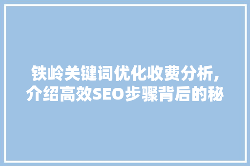 铁岭关键词优化收费分析,介绍高效SEO步骤背后的秘密