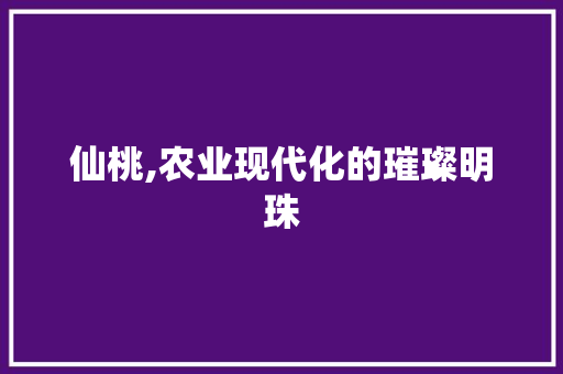 仙桃,农业现代化的璀璨明珠