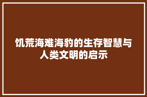 饥荒海难海豹的生存智慧与人类文明的启示