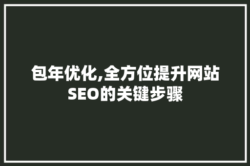 包年优化,全方位提升网站SEO的关键步骤
