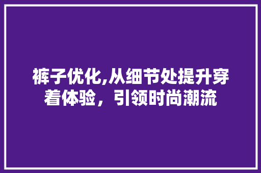 裤子优化,从细节处提升穿着体验，引领时尚潮流 网站开发