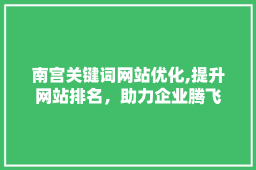 南宫关键词网站优化,提升网站排名，助力企业腾飞