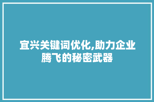 宜兴关键词优化,助力企业腾飞的秘密武器 小程序开发