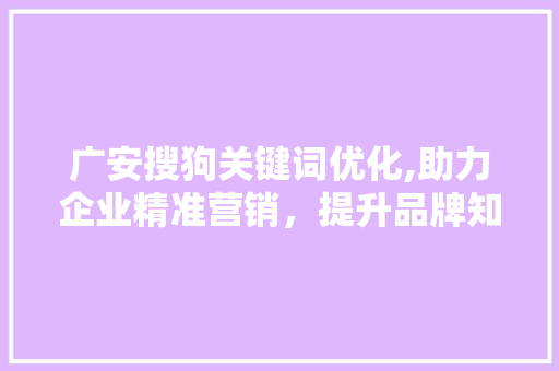广安搜狗关键词优化,助力企业精准营销，提升品牌知名度