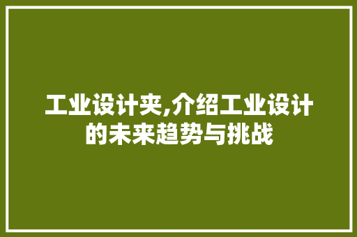 工业设计夹,介绍工业设计的未来趋势与挑战 工业设计夹,介绍工业设计的未来趋势与挑战 AI技术学习