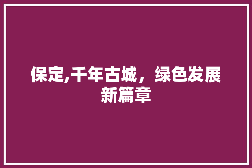 保定,千年古城，绿色发展新篇章 英文谷歌算法