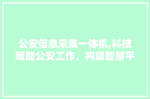 公安信息采集一体机,科技赋能公安工作，构建智慧平安城市 小程序开发