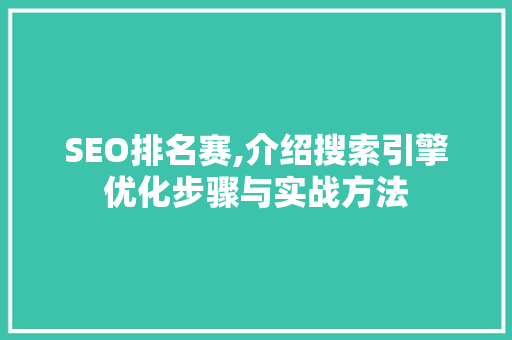 SEO排名赛,介绍搜索引擎优化步骤与实战方法
