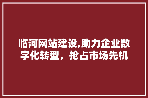 临河网站建设,助力企业数字化转型，抢占市场先机 seo技术