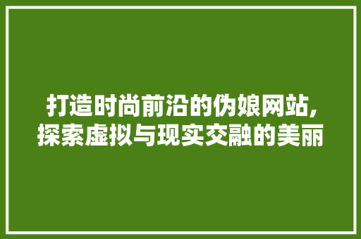 打造时尚前沿的伪娘网站,探索虚拟与现实交融的美丽世界 头条优化