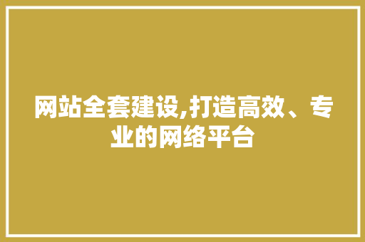 网站全套建设,打造高效、专业的网络平台 百度算法