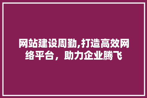 网站建设周勤,打造高效网络平台，助力企业腾飞 网站开发