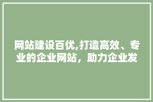 网站建设百优,打造高效、专业的企业网站，助力企业发展新篇章