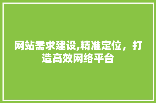 网站需求建设,精准定位，打造高效网络平台 头条优化