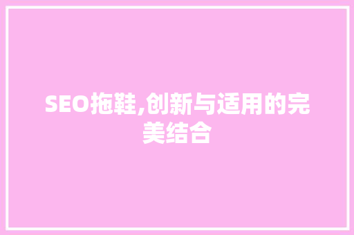 SEO拖鞋,创新与适用的完美结合