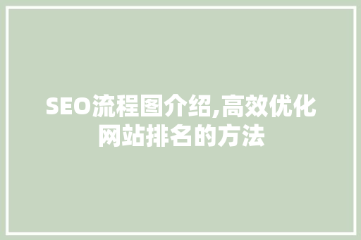 SEO流程图介绍,高效优化网站排名的方法