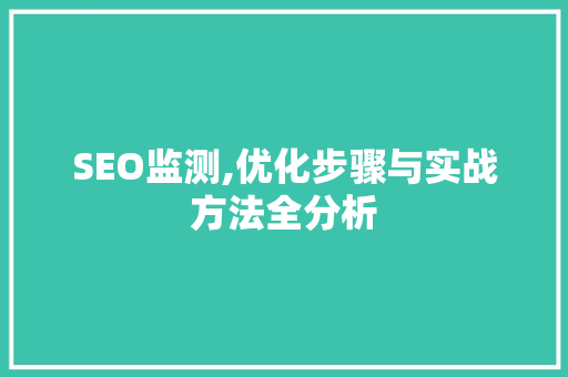 SEO监测,优化步骤与实战方法全分析