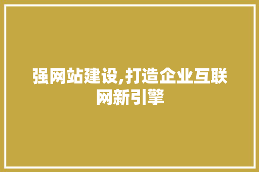 强网站建设,打造企业互联网新引擎