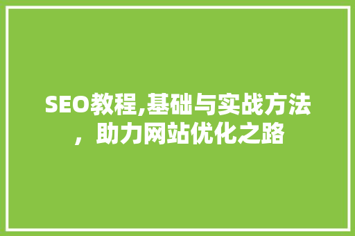 SEO教程,基础与实战方法，助力网站优化之路