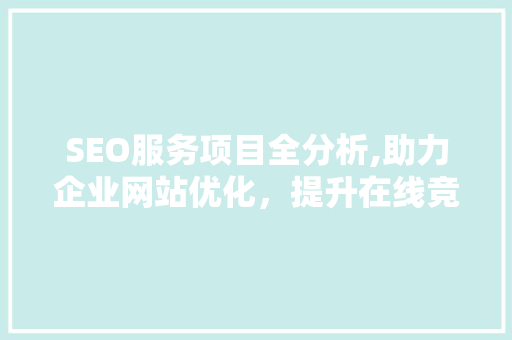 SEO服务项目全分析,助力企业网站优化，提升在线竞争力