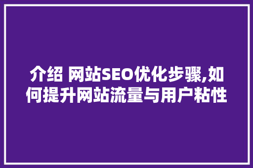 介绍 网站SEO优化步骤,如何提升网站流量与用户粘性